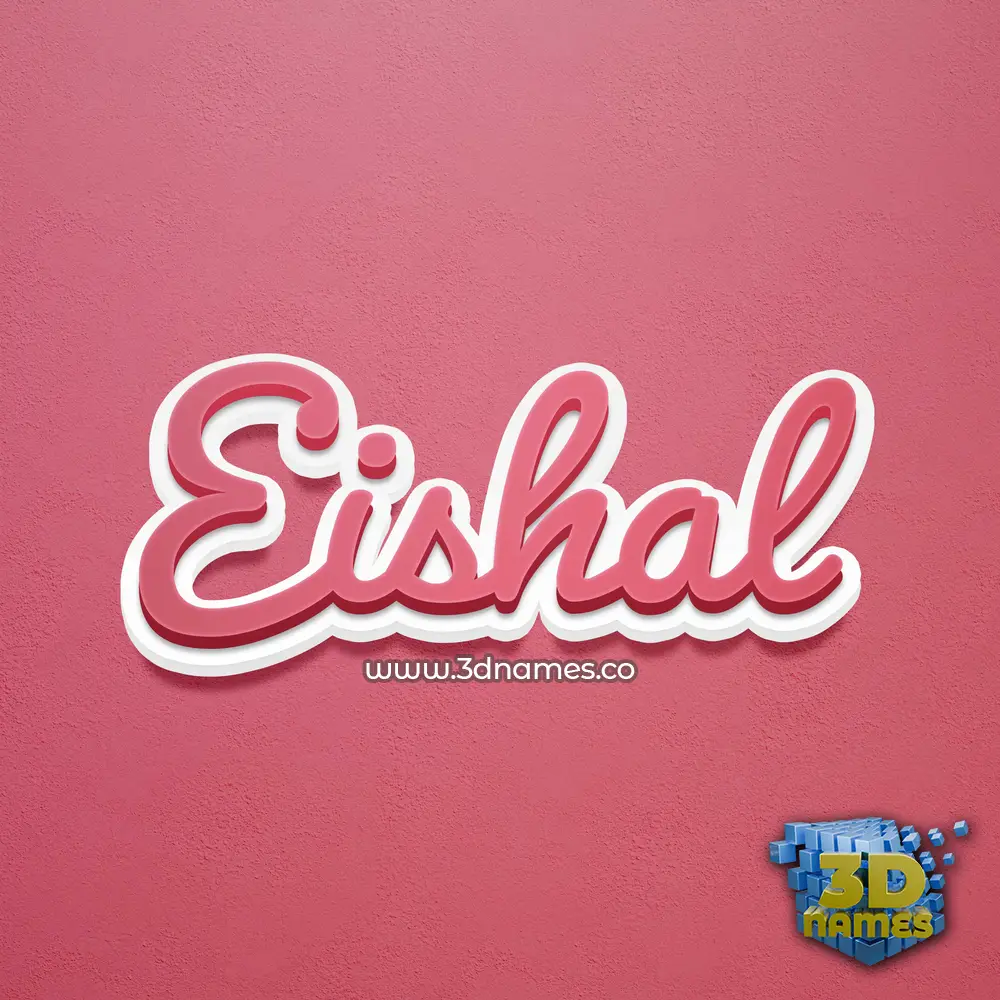 eishal in Red Scribble style - 3D name wallpaper