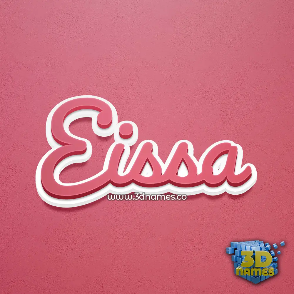 eissa in Red Scribble style - 3D name wallpaper