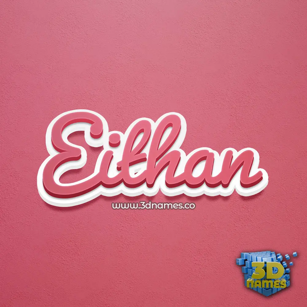 eithan in Red Scribble style - 3D name wallpaper