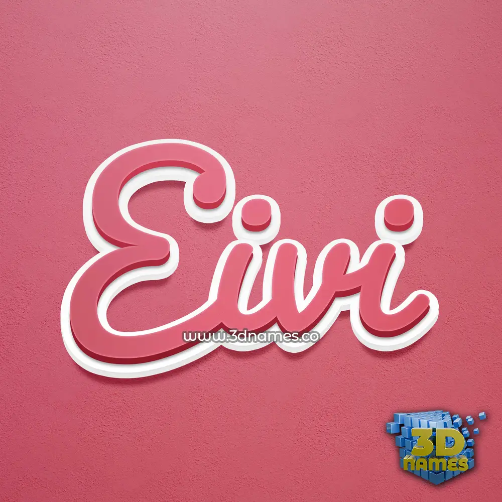 eivi in Red Scribble style - 3D name wallpaper
