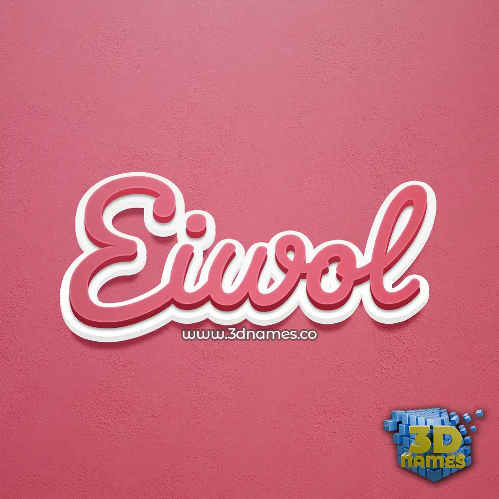 eiwol in Red Scribble style - 3D name wallpaper