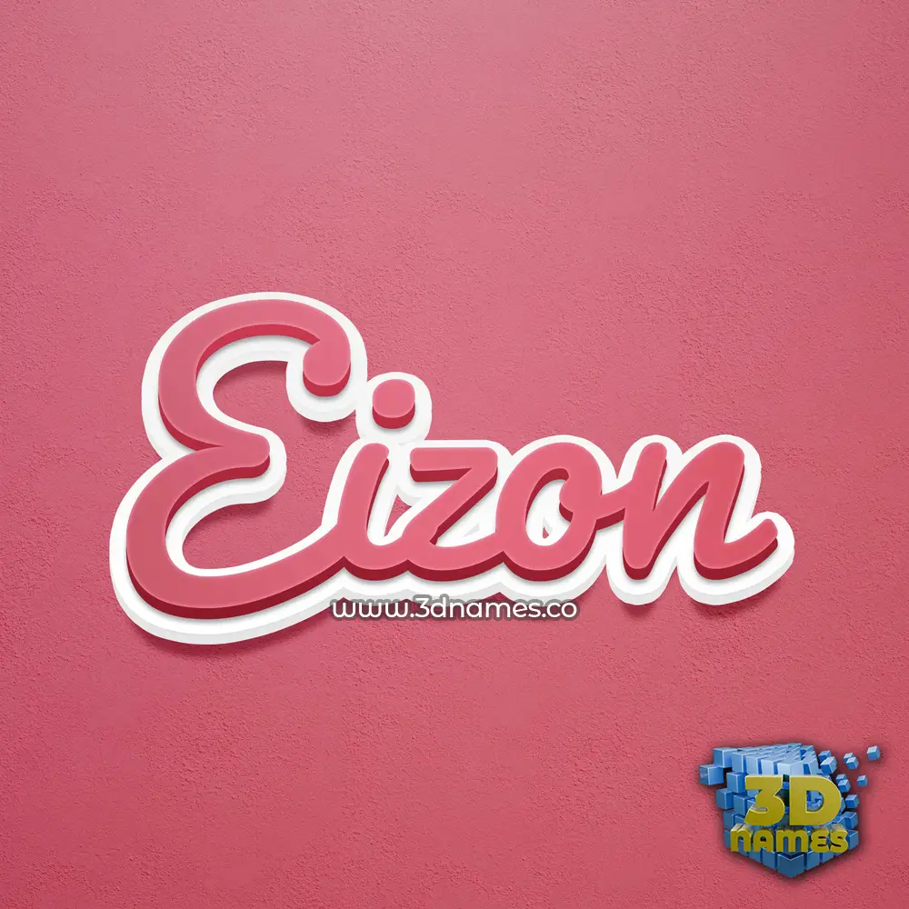 eizon in Red Scribble style - 3D name wallpaper