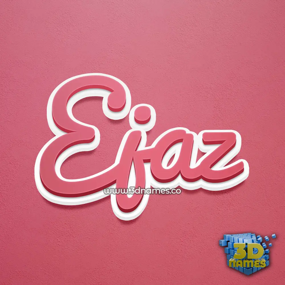 ejaz in Red Scribble style - 3D name wallpaper