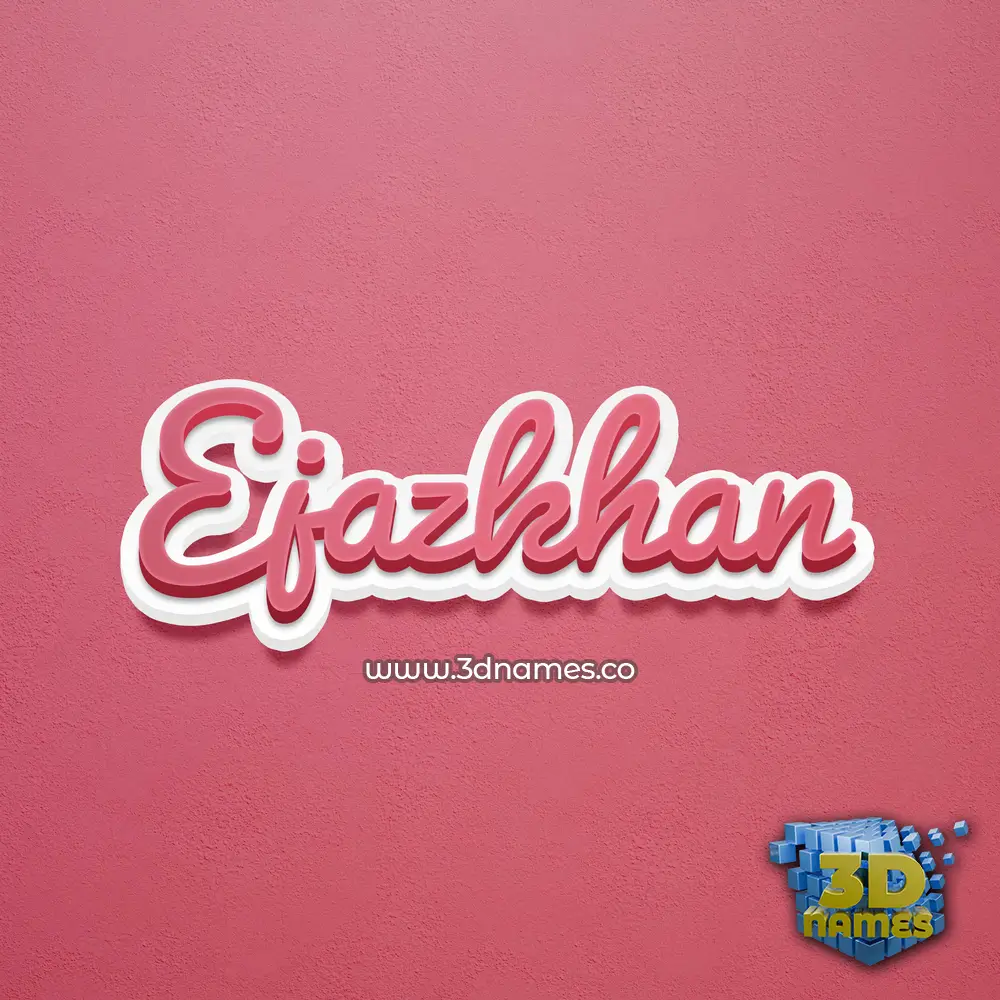 ejazkhan in Red Scribble style - 3D name wallpaper