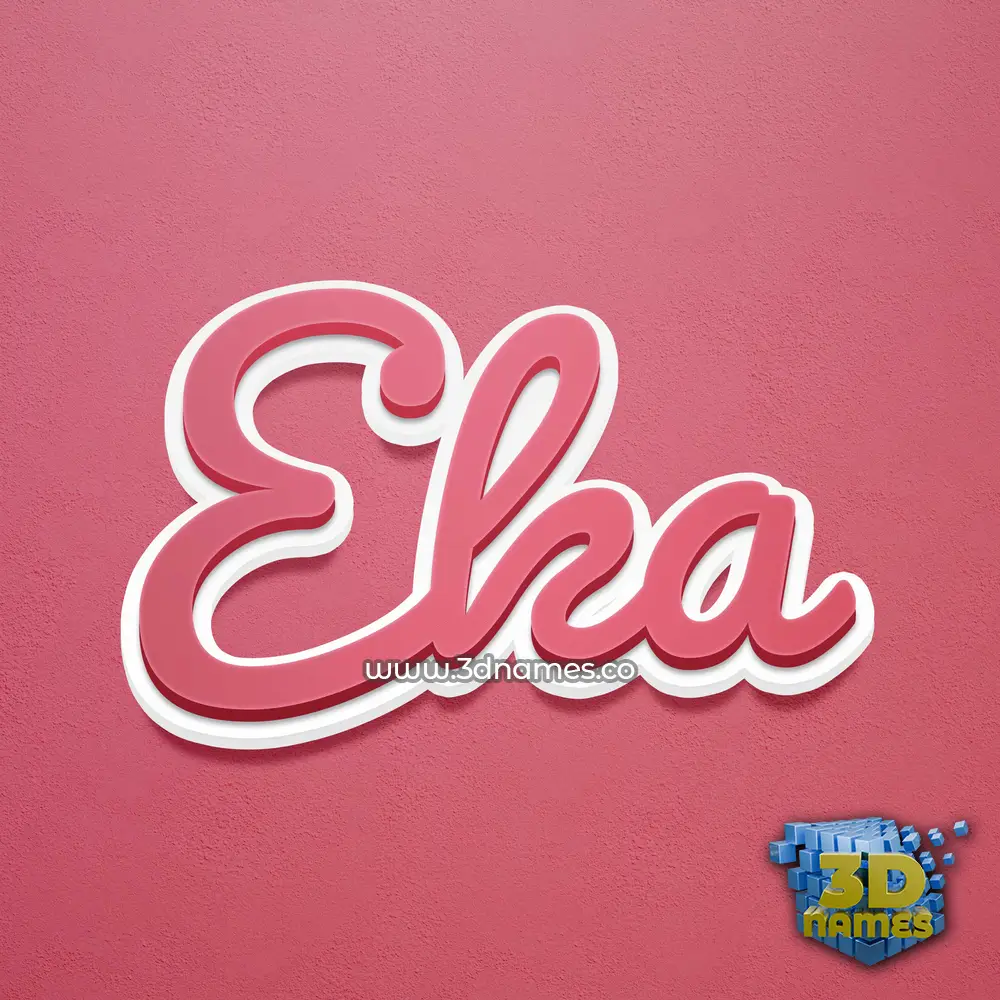 eka in Red Scribble style - 3D name wallpaper