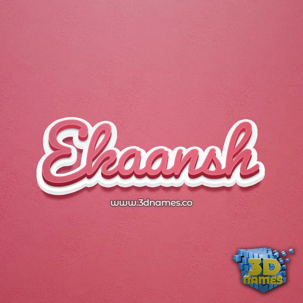 ekaansh in Red Scribble style - 3D name wallpaper