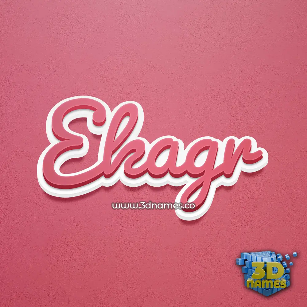 ekagr in Red Scribble style - 3D name wallpaper