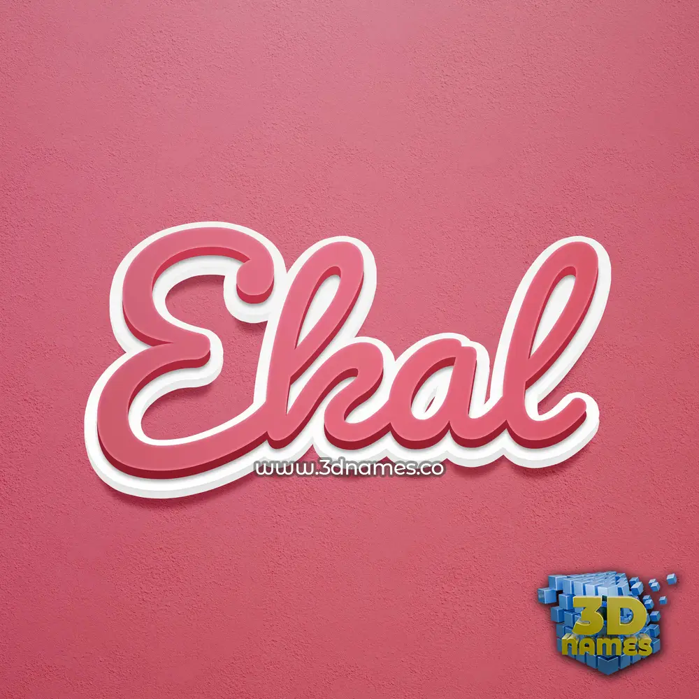 ekal in Red Scribble style - 3D name wallpaper