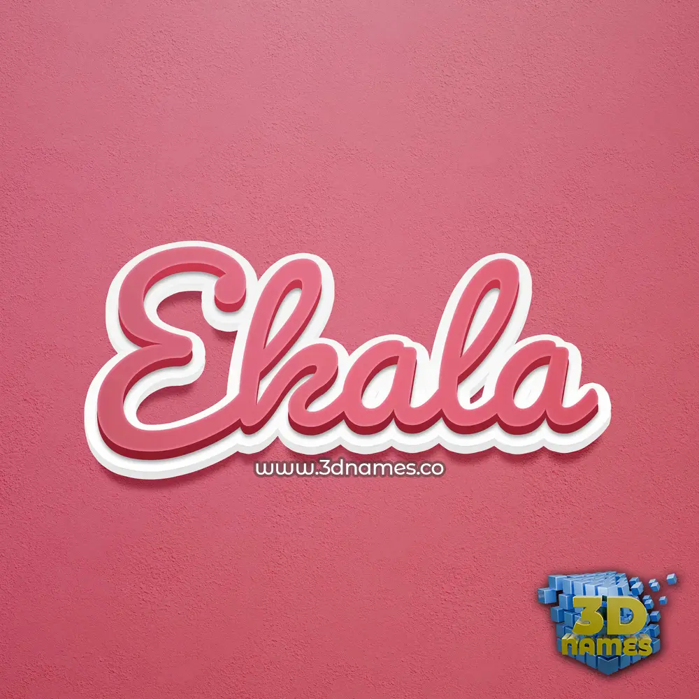 ekala in Red Scribble style - 3D name wallpaper