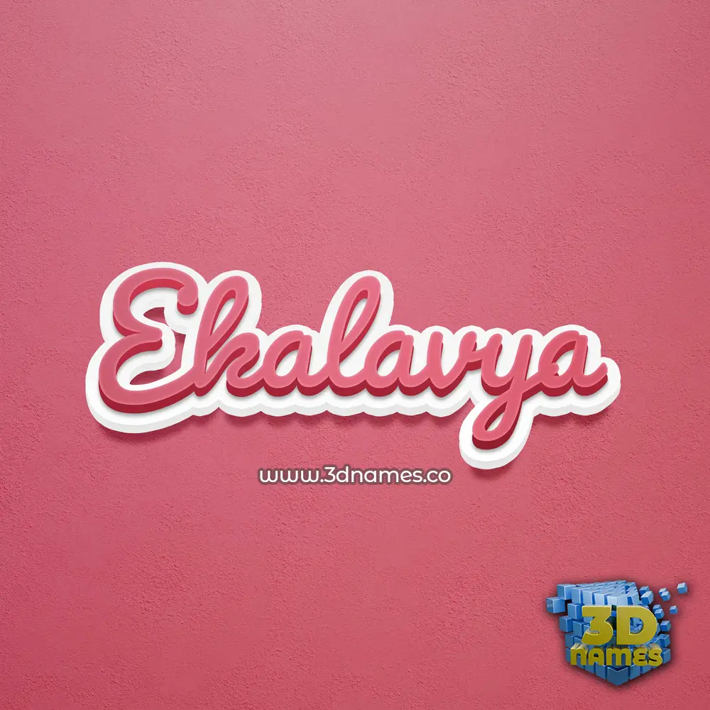 ekalavya in Red Scribble style - 3D name wallpaper