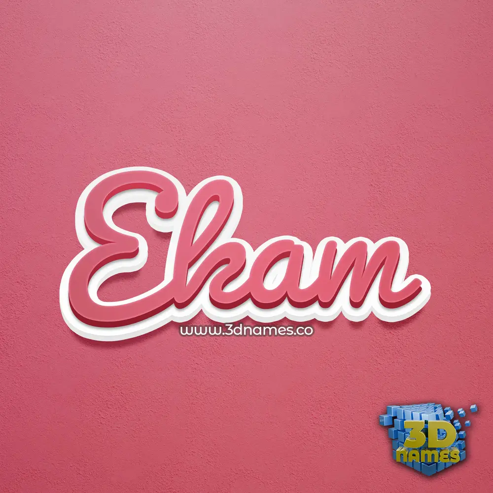 ekam in Red Scribble style - 3D name wallpaper