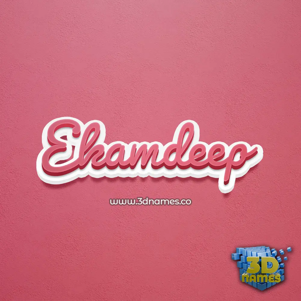 ekamdeep in Red Scribble style - 3D name wallpaper
