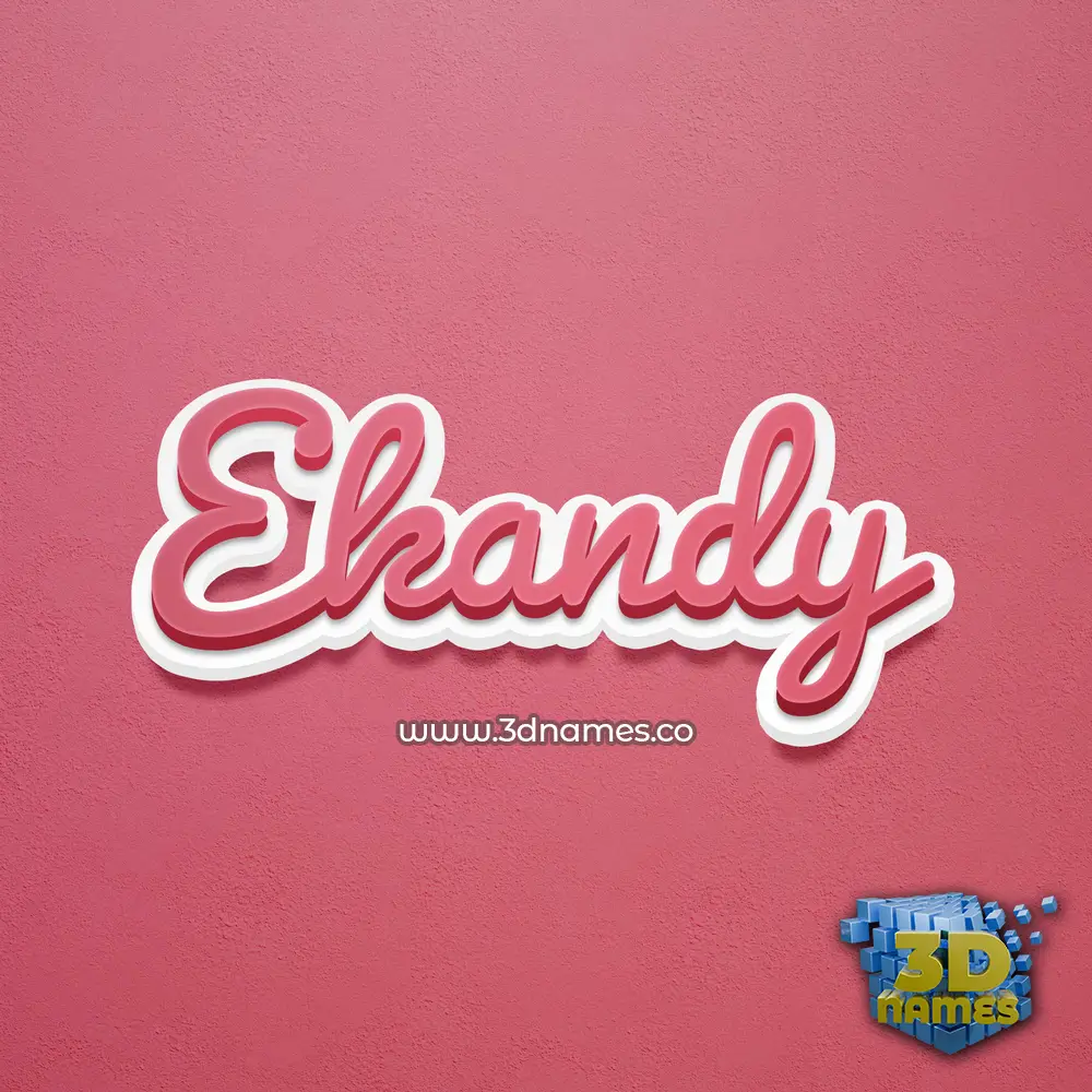 ekandy in Red Scribble style - 3D name wallpaper