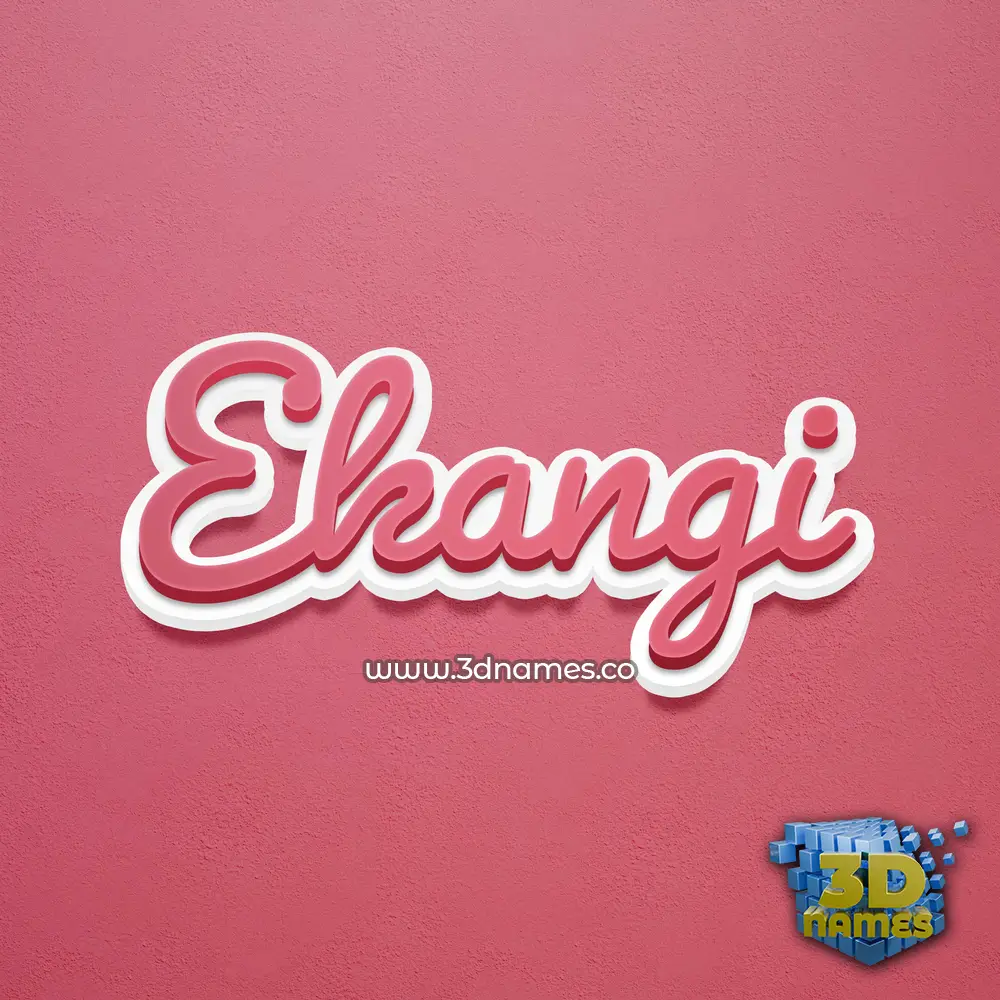 ekangi in Red Scribble style - 3D name wallpaper