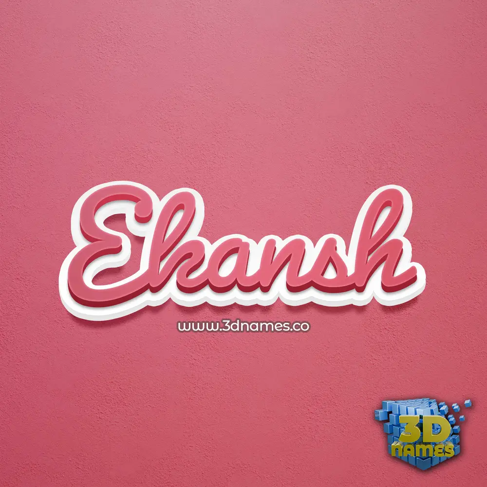 ekansh in Red Scribble style - 3D name wallpaper