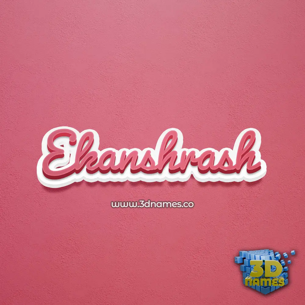 ekanshrash in Red Scribble style - 3D name wallpaper