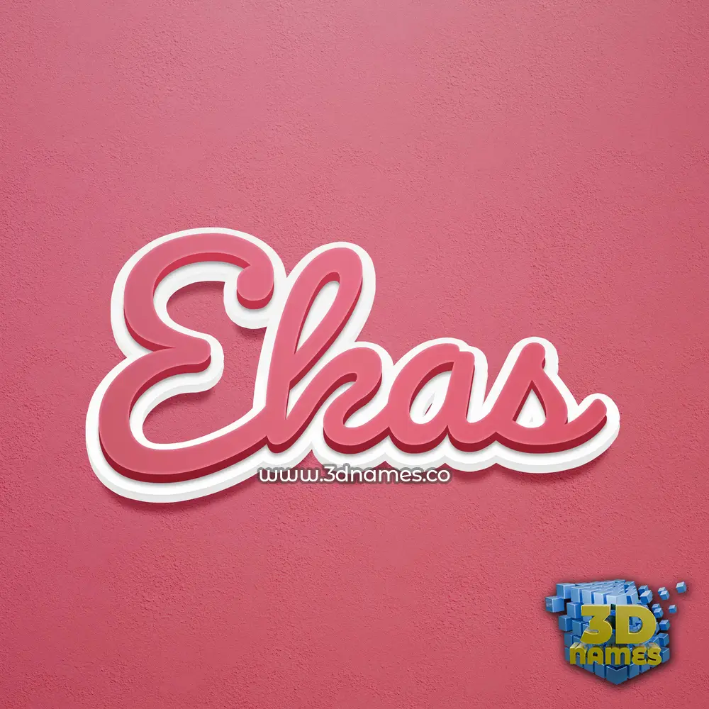 ekas in Red Scribble style - 3D name wallpaper