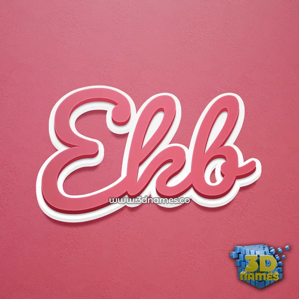 ekb in Red Scribble style - 3D name wallpaper