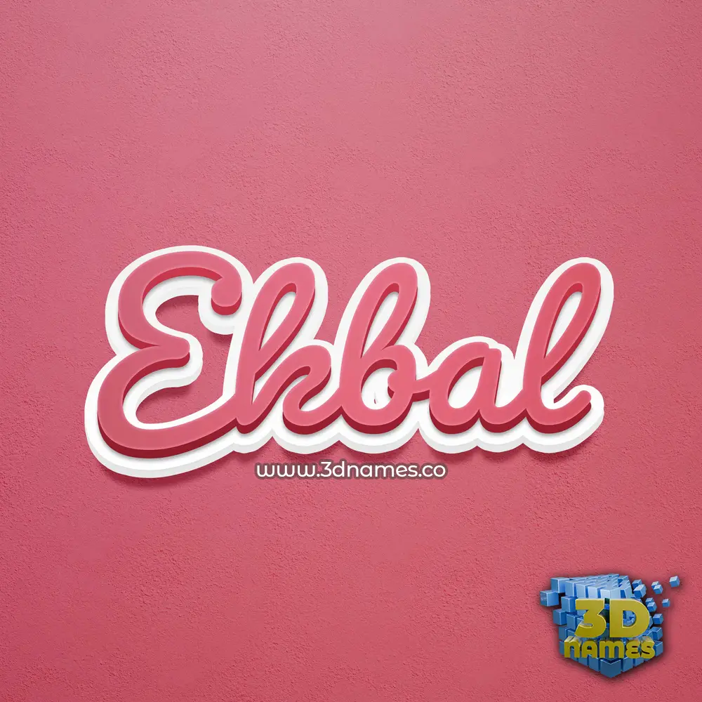 ekbal in Red Scribble style - 3D name wallpaper