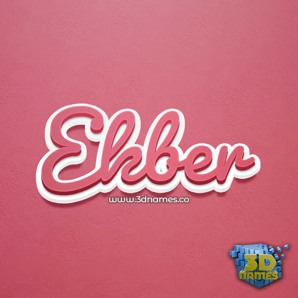 ekber in Red Scribble style - 3D name wallpaper