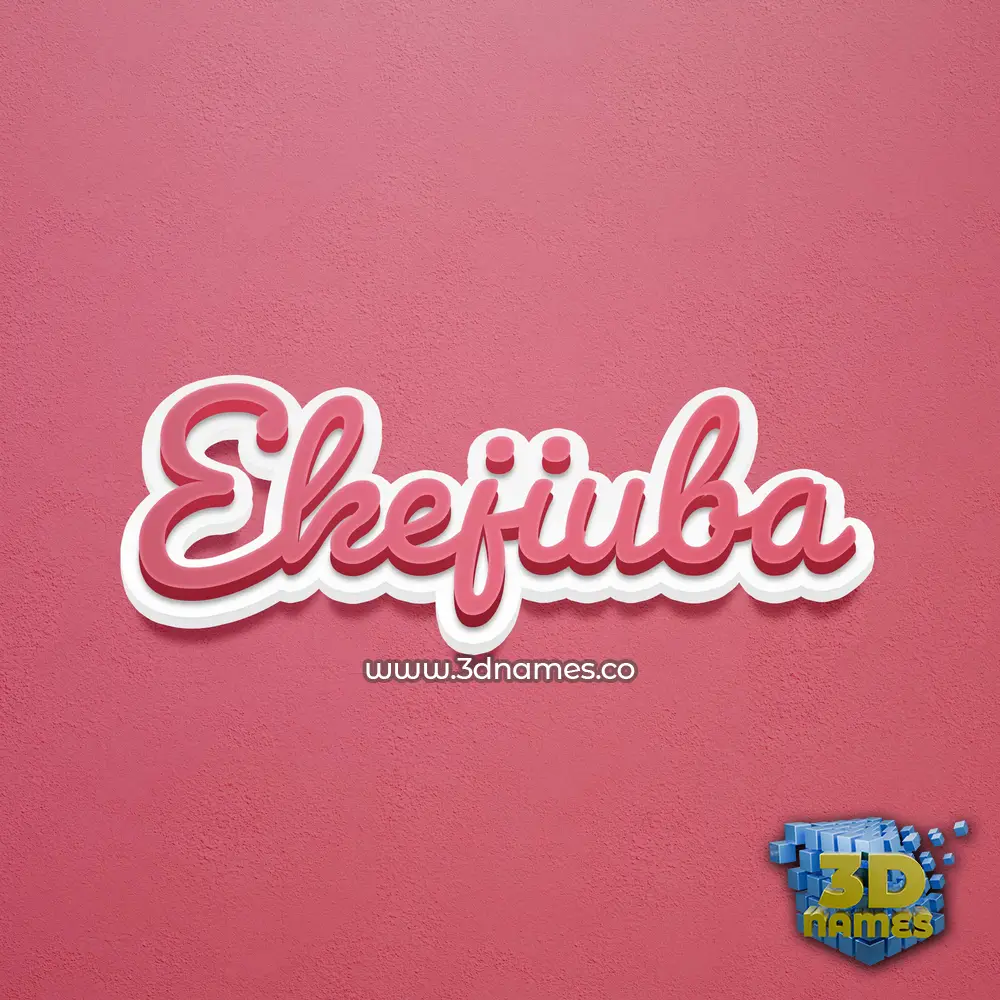 ekejiuba in Red Scribble style - 3D name wallpaper