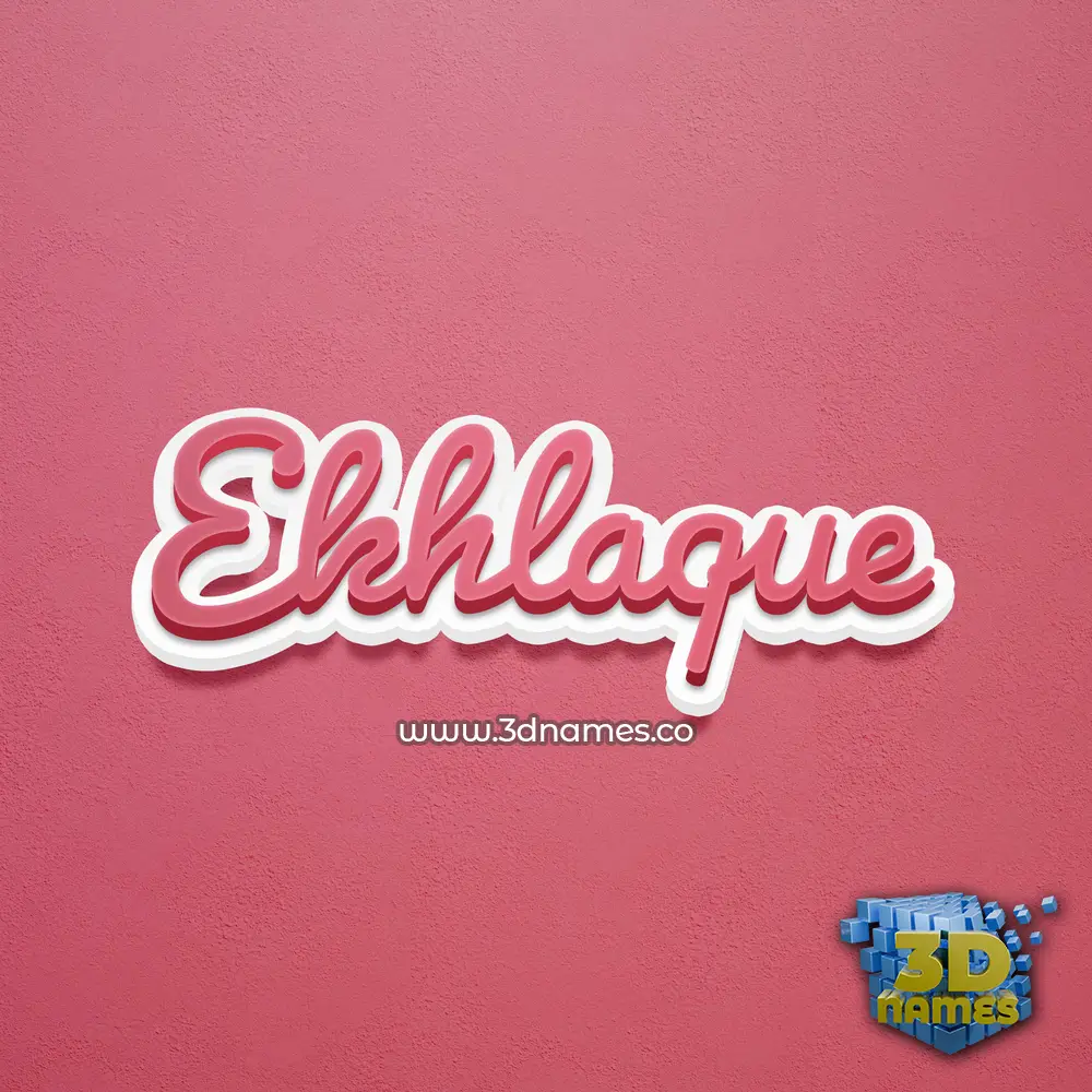 ekhlaque in Red Scribble style - 3D name wallpaper