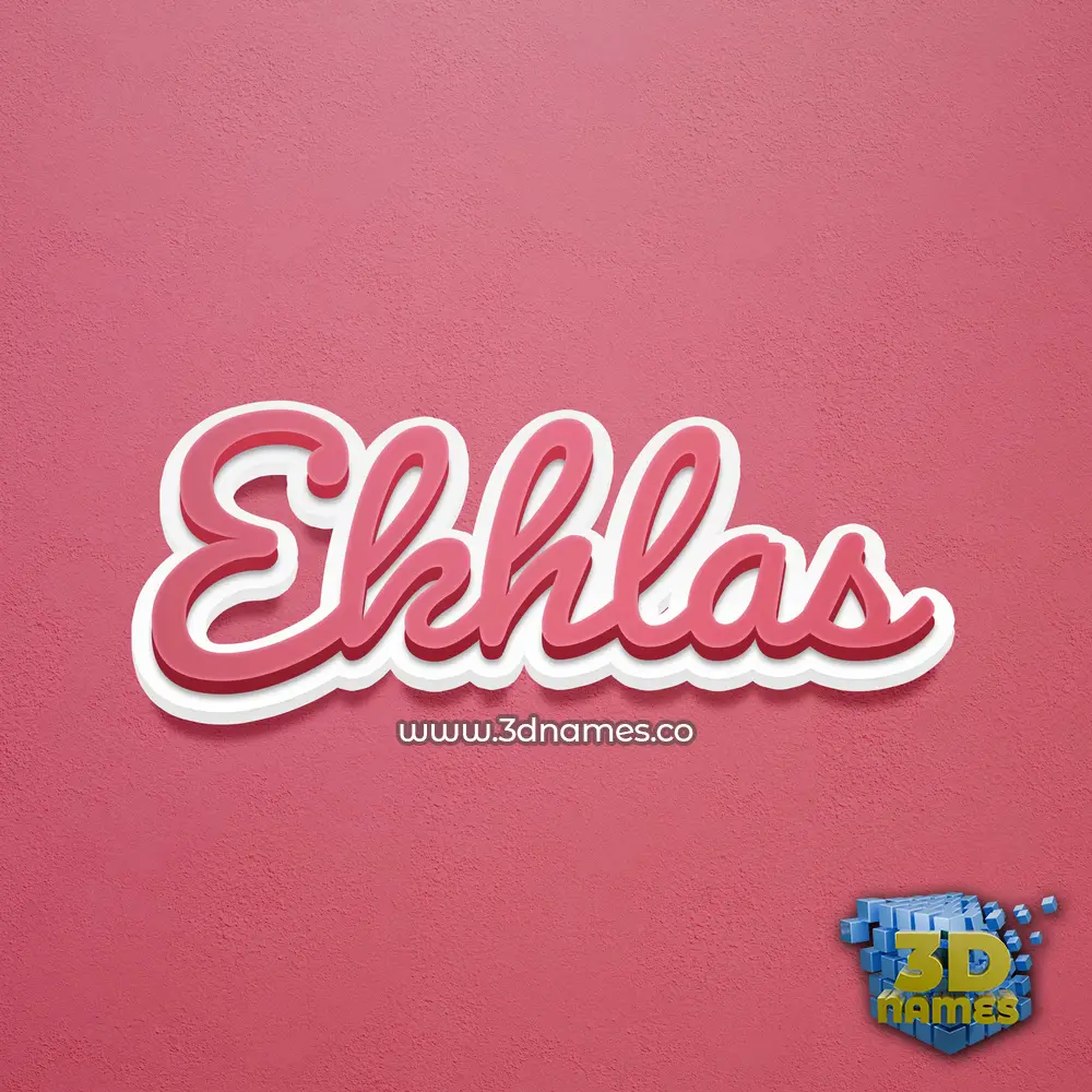 ekhlas in Red Scribble style - 3D name wallpaper