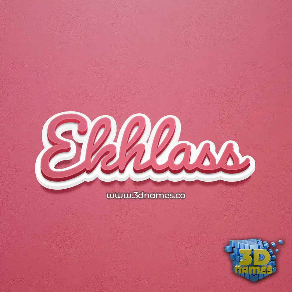 ekhlass in Red Scribble style - 3D name wallpaper