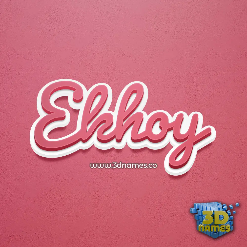 ekhoy in Red Scribble style - 3D name wallpaper