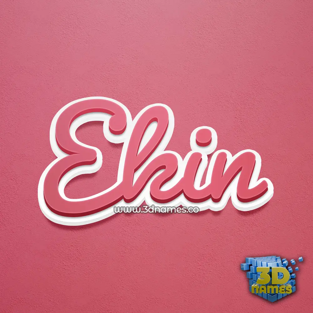 ekin in Red Scribble style - 3D name wallpaper