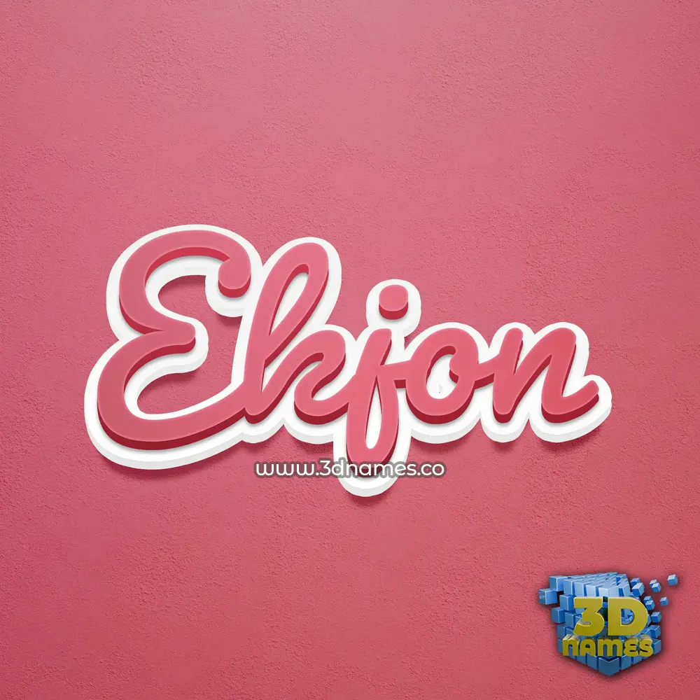 ekjon in Red Scribble style - 3D name wallpaper