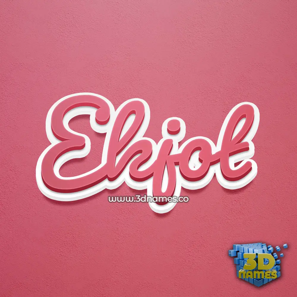ekjot in Red Scribble style - 3D name wallpaper