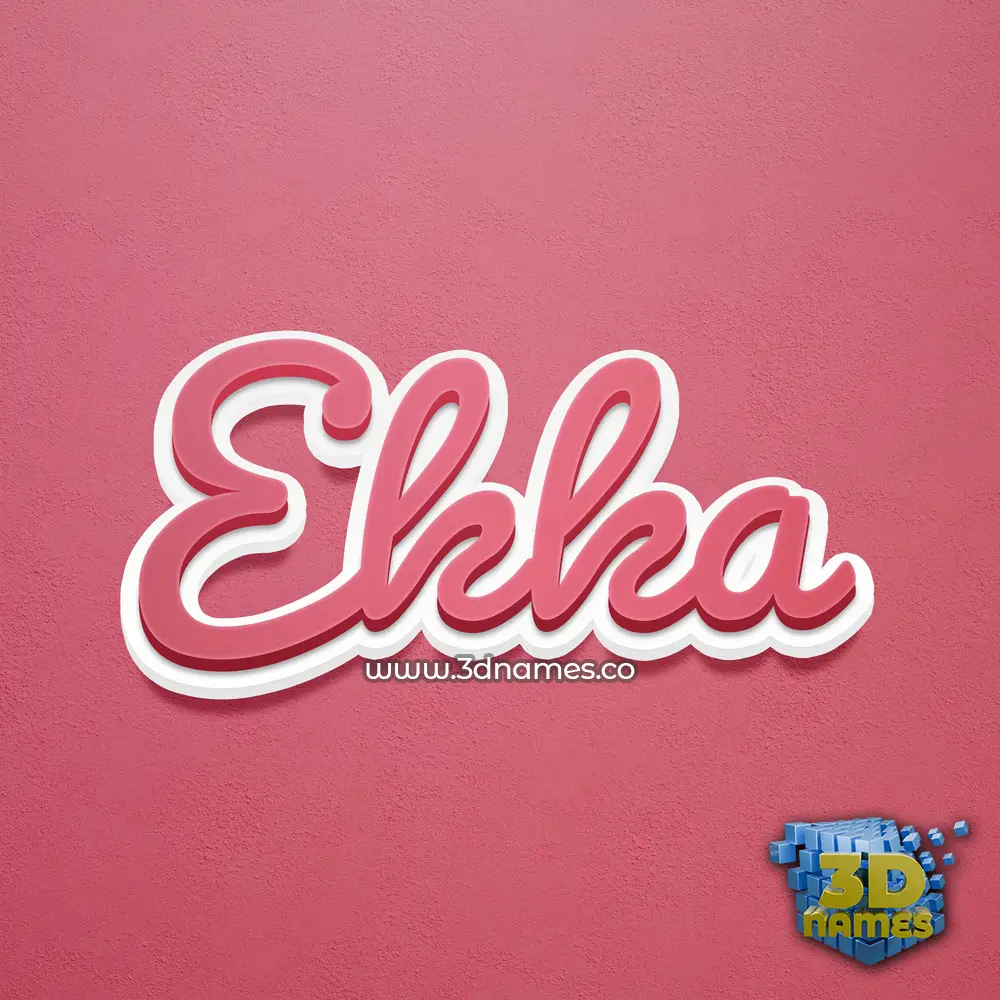 ekka in Red Scribble style - 3D name wallpaper