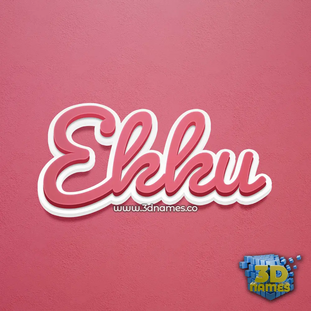 ekku in Red Scribble style - 3D name wallpaper