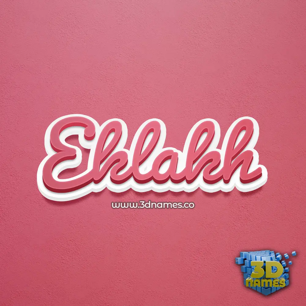 eklakh in Red Scribble style - 3D name wallpaper