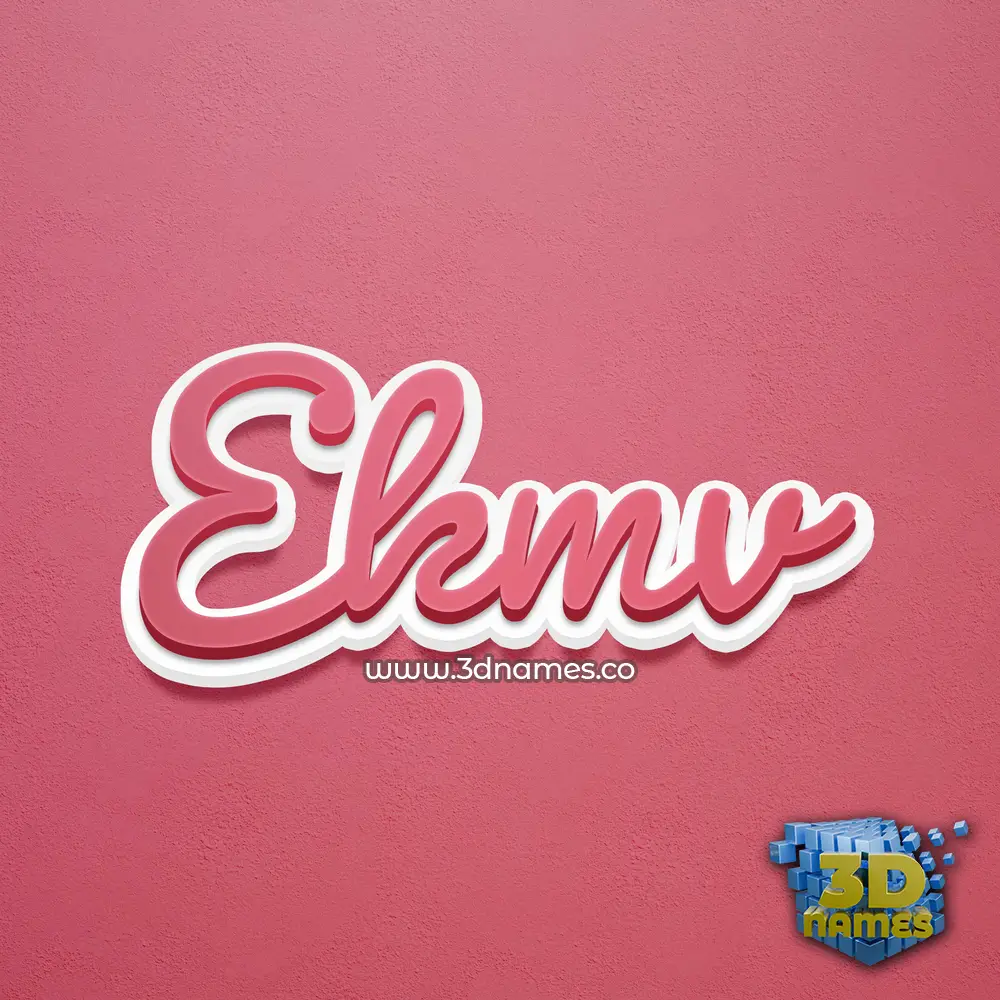 ekmv in Red Scribble style - 3D name wallpaper