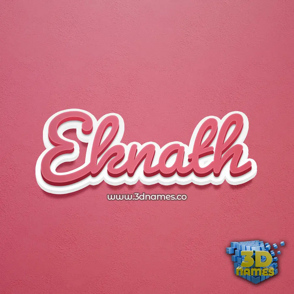 eknath in Red Scribble style - 3D name wallpaper