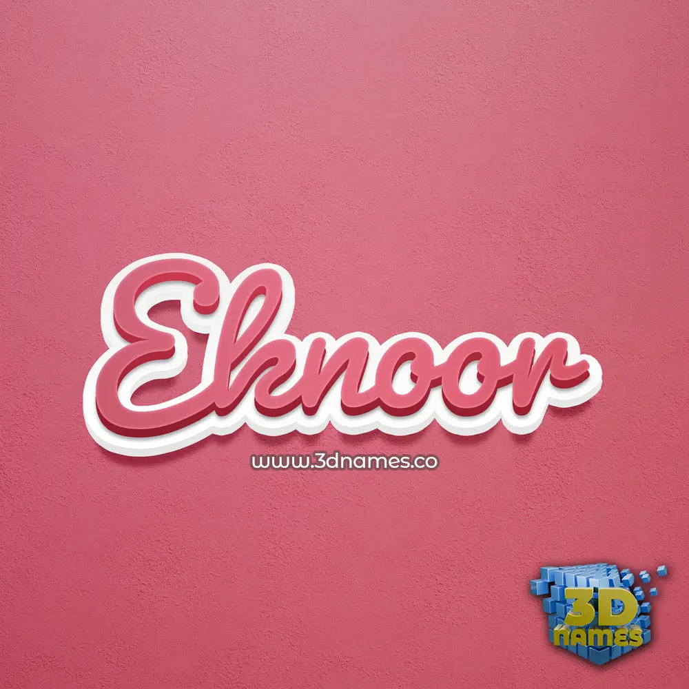 eknoor in Red Scribble style - 3D name wallpaper