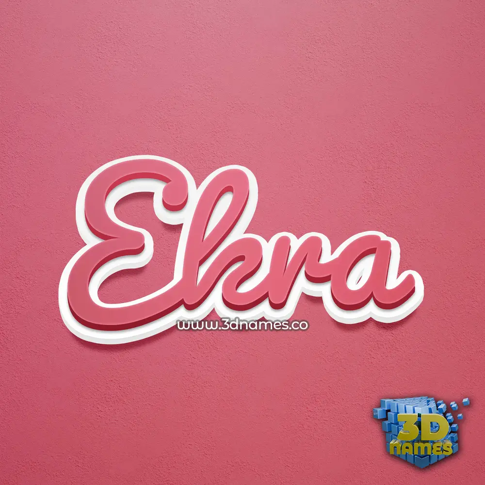 ekra in Red Scribble style - 3D name wallpaper