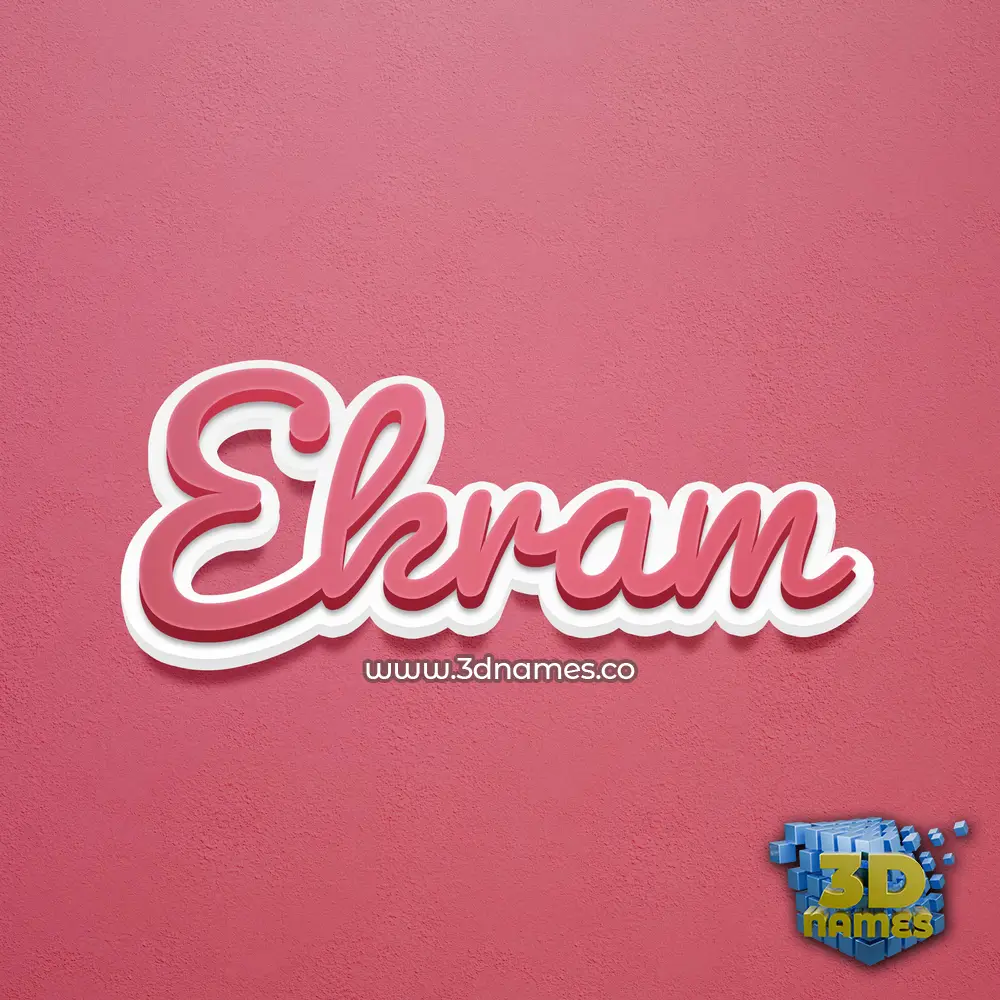 ekram in Red Scribble style - 3D name wallpaper