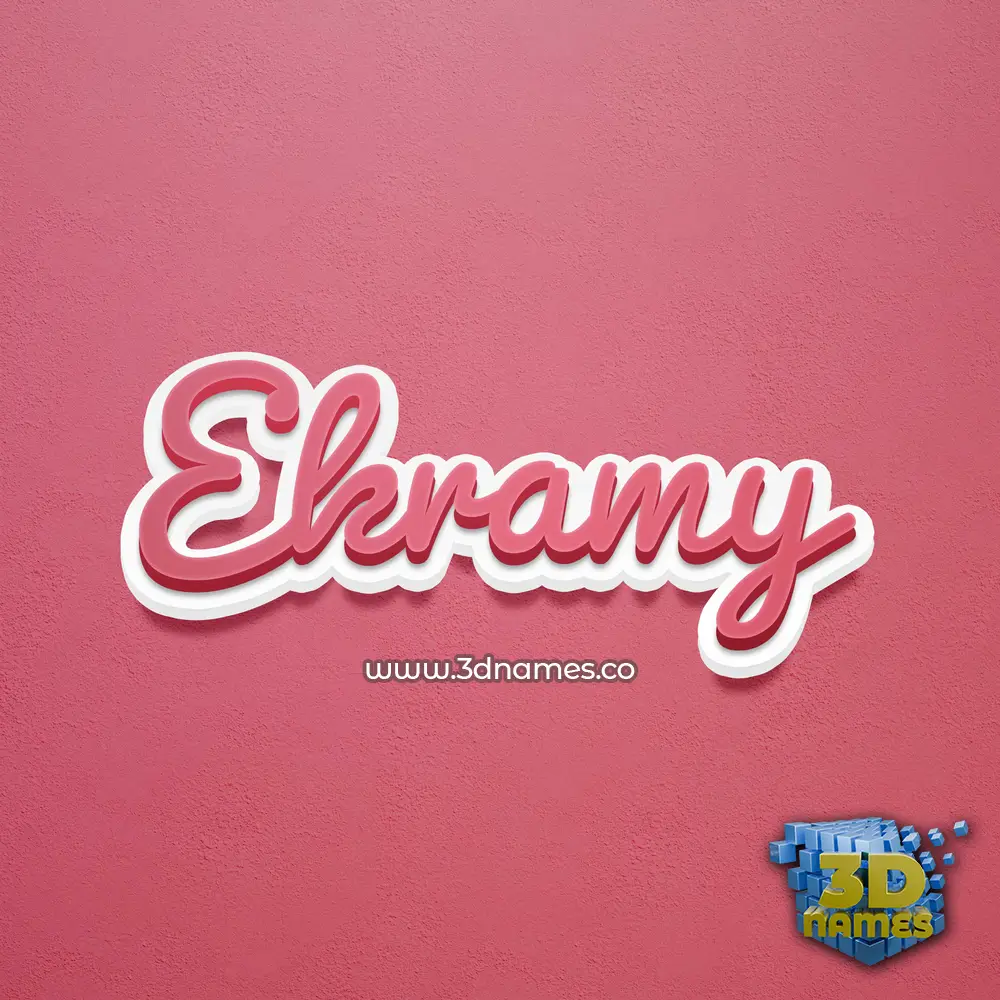 ekramy in Red Scribble style - 3D name wallpaper