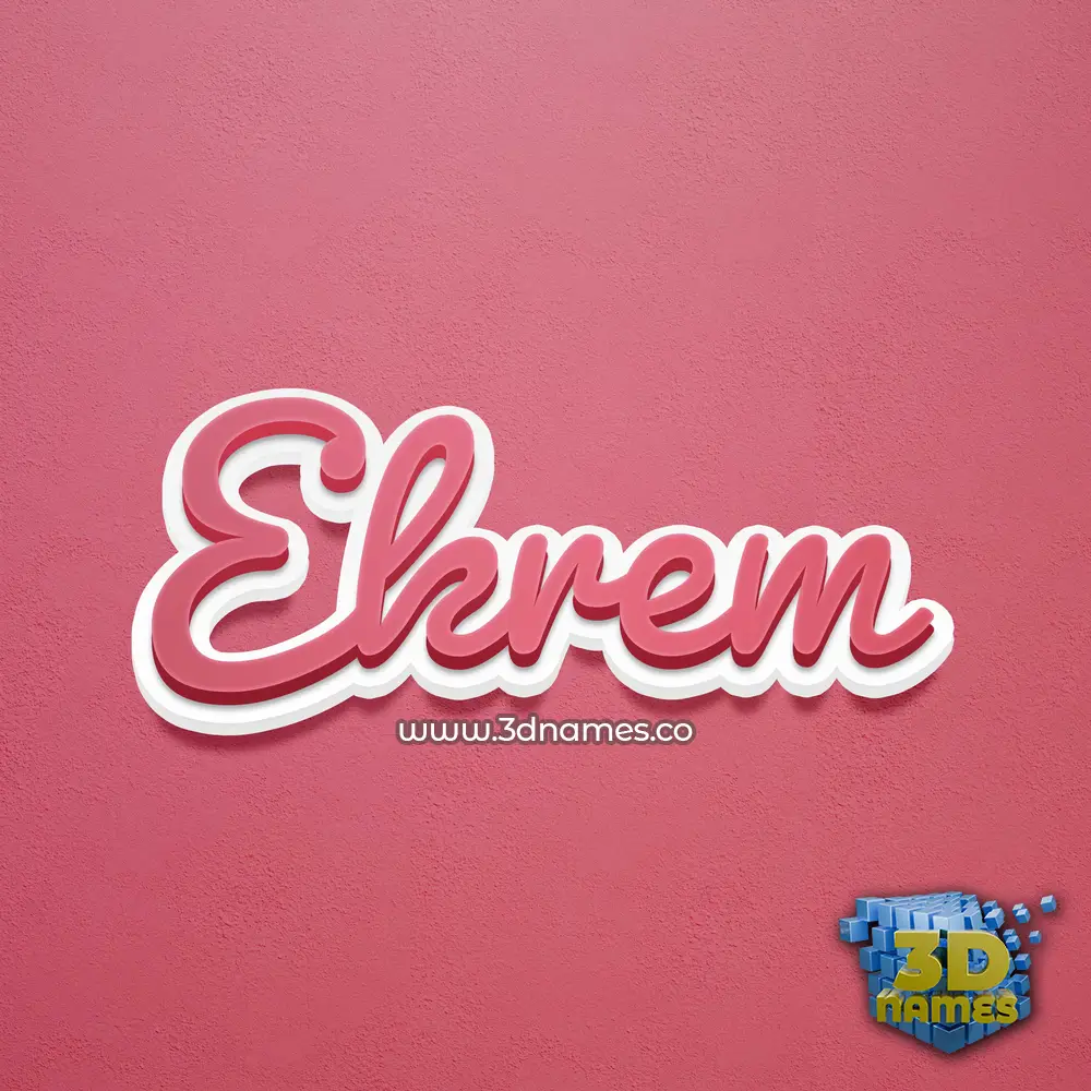 ekrem in Red Scribble style - 3D name wallpaper
