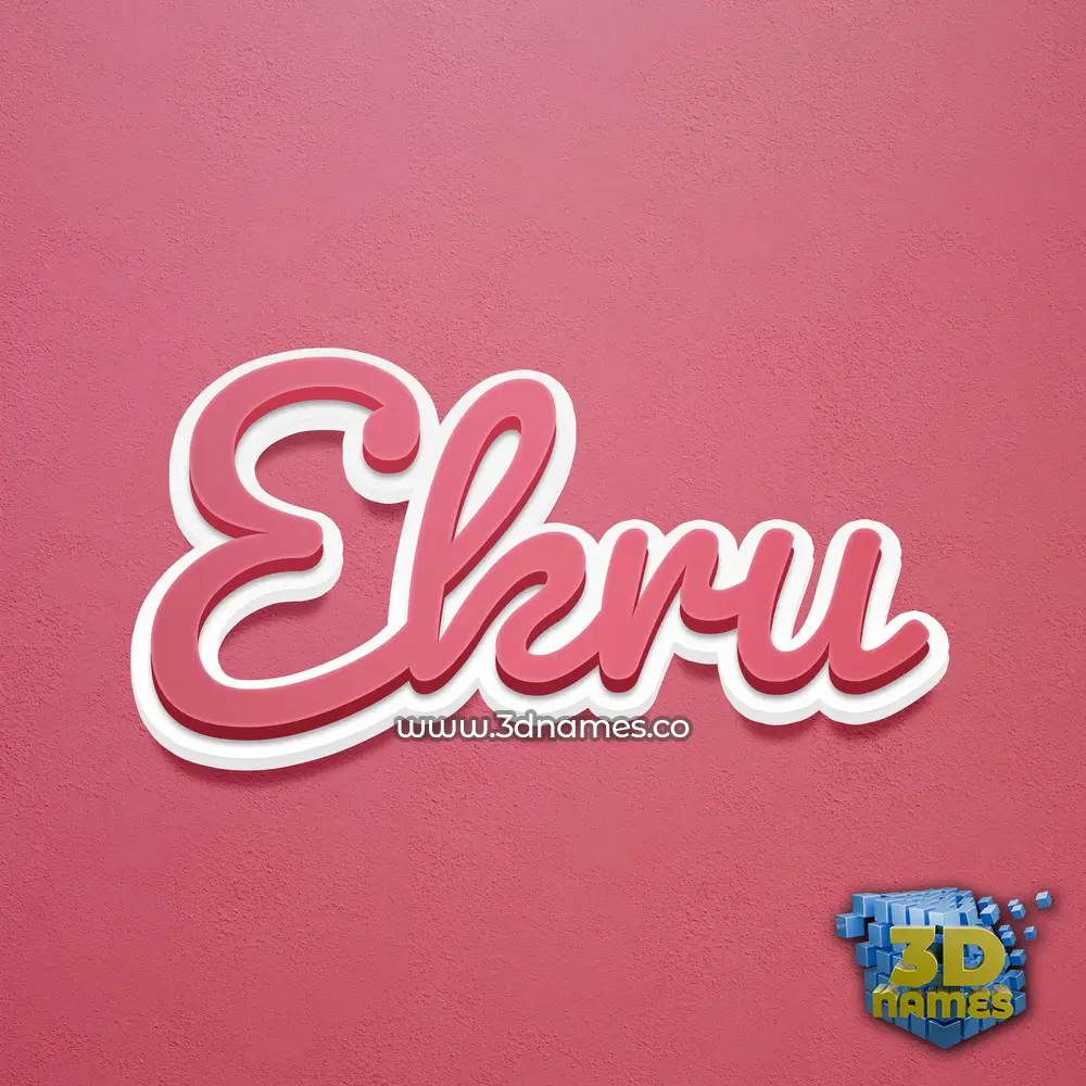 ekru in Red Scribble style - 3D name wallpaper