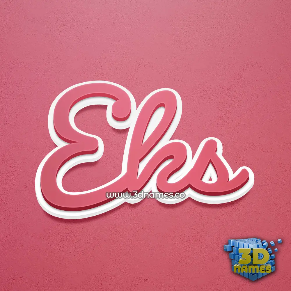 eks in Red Scribble style - 3D name wallpaper