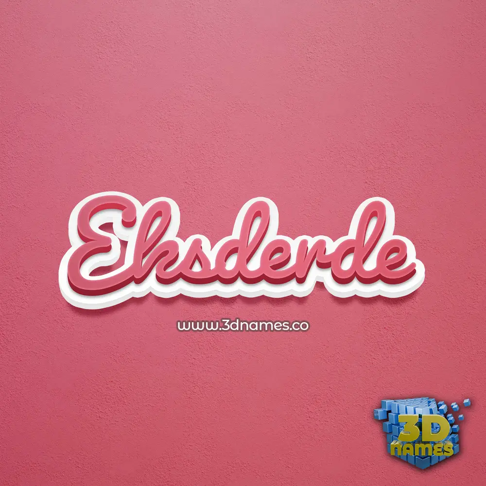 eksderde in Red Scribble style - 3D name wallpaper