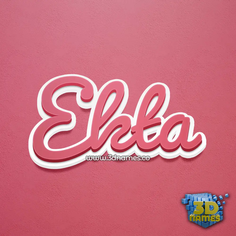 ekta in Red Scribble style - 3D name wallpaper