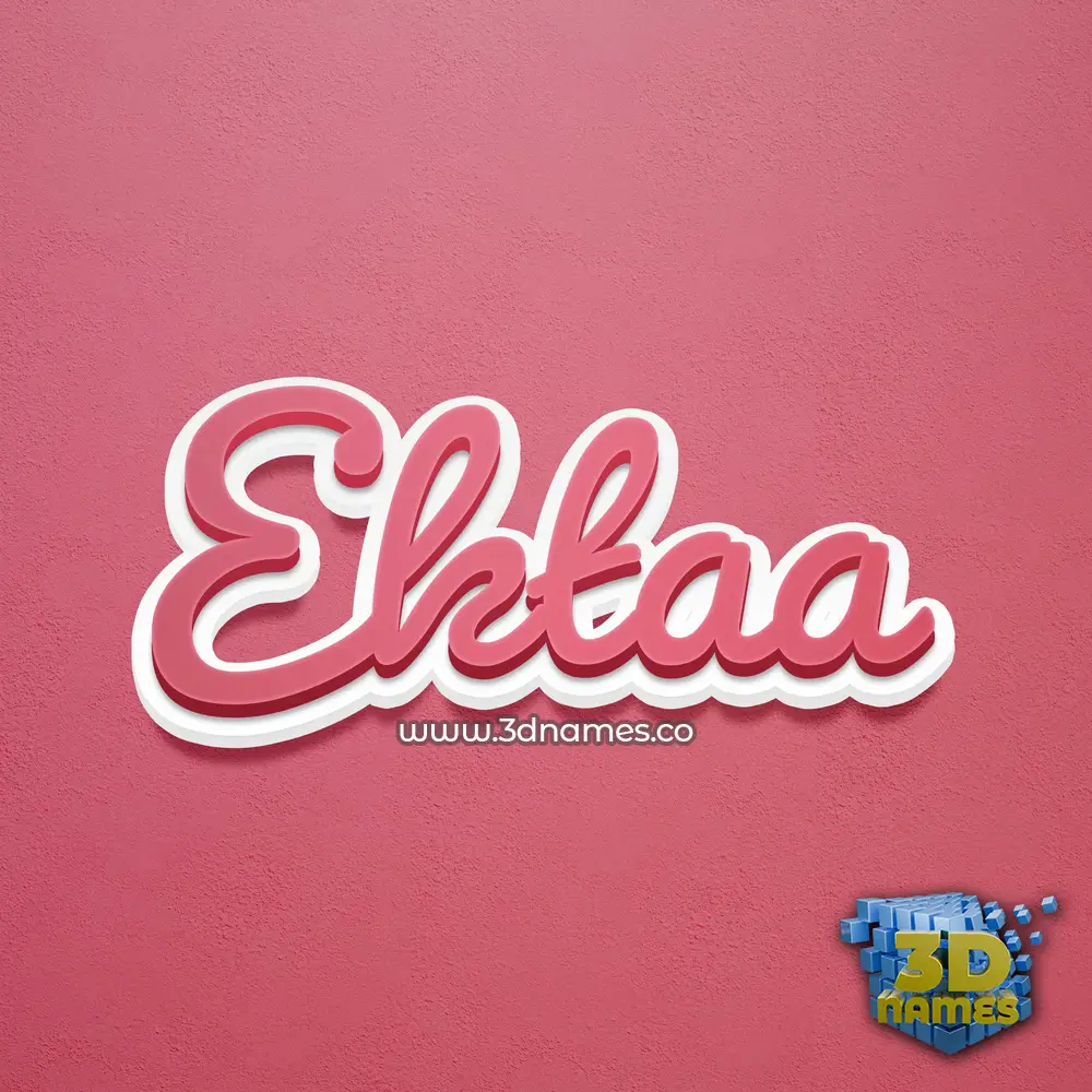 ektaa in Red Scribble style - 3D name wallpaper