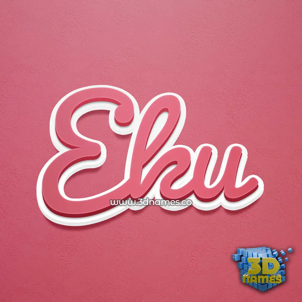 eku in Red Scribble style - 3D name wallpaper
