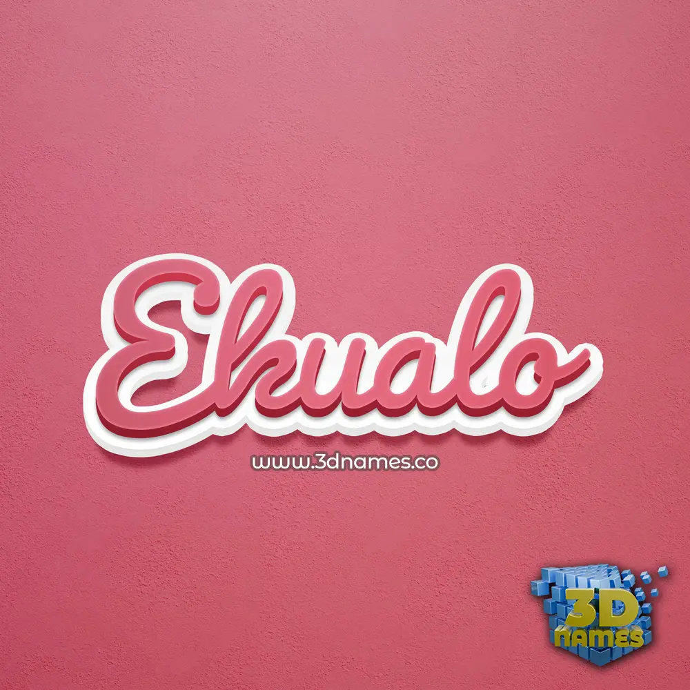 ekualo in Red Scribble style - 3D name wallpaper