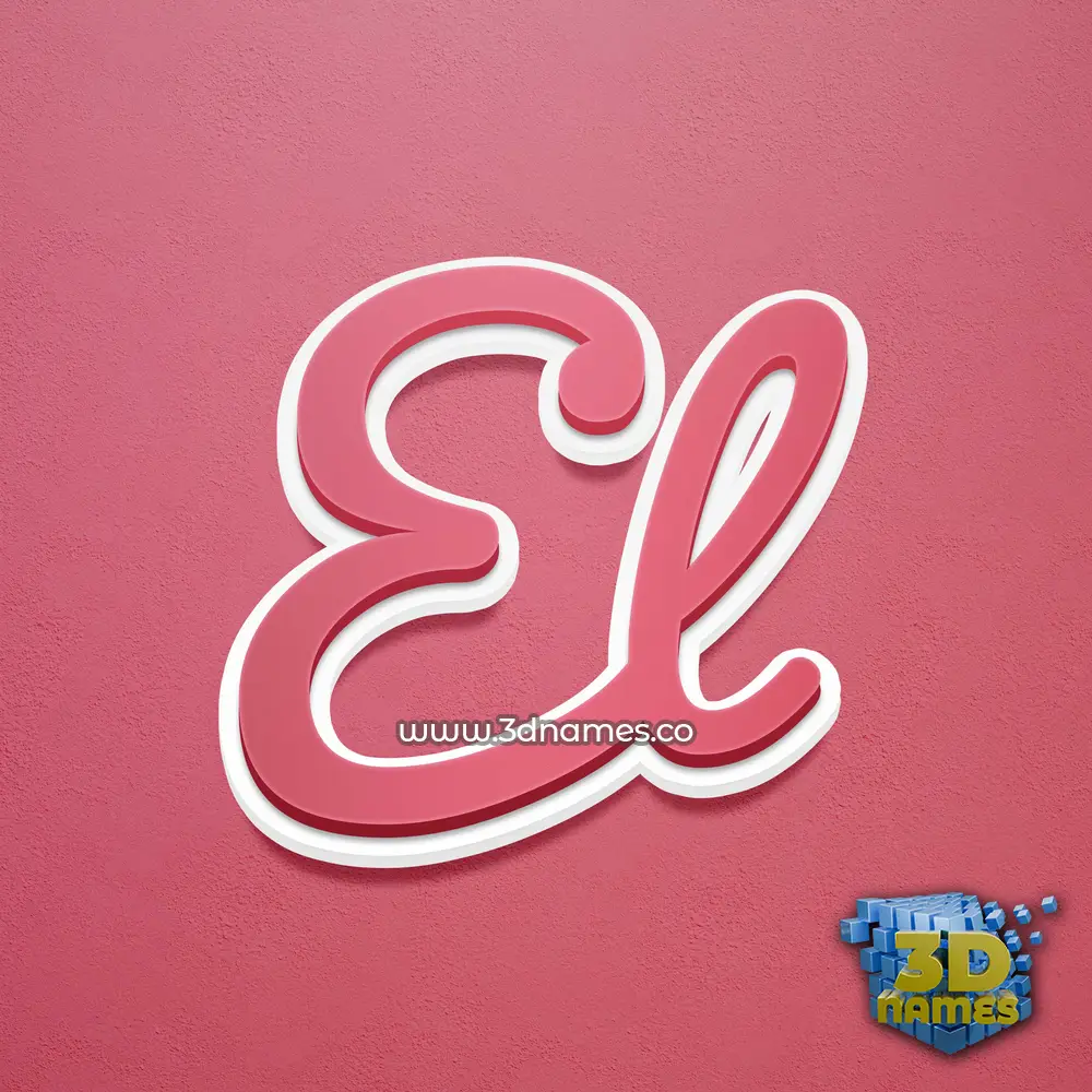 el in Red Scribble style - 3D name wallpaper